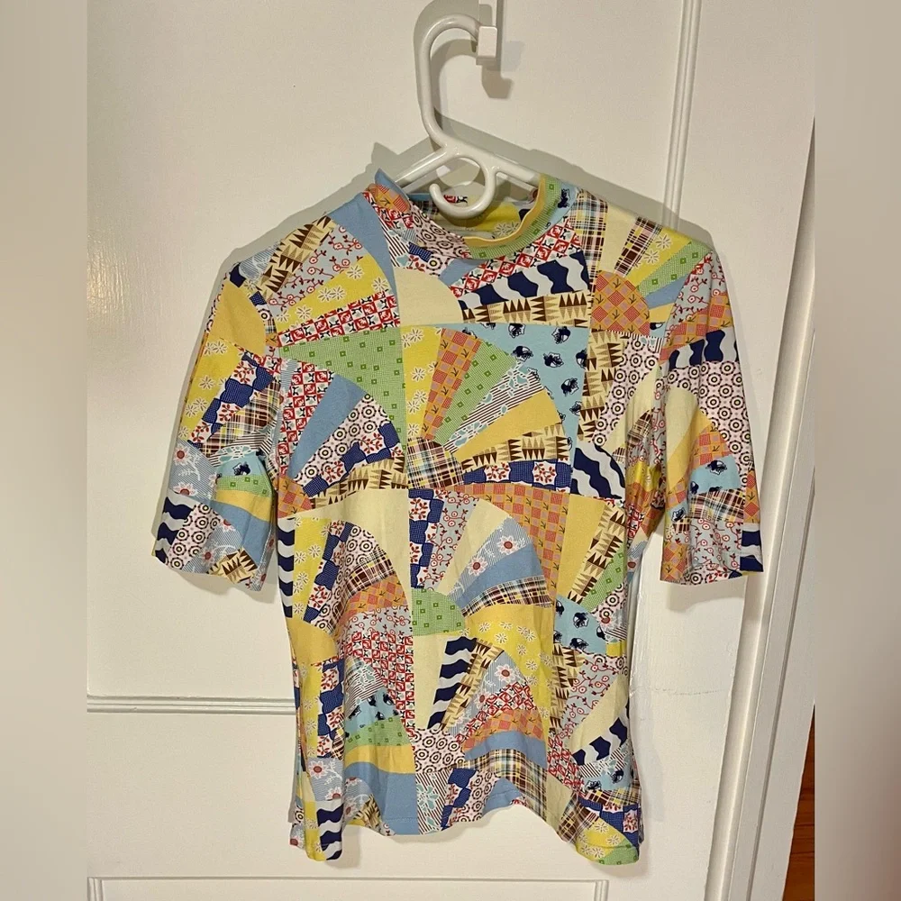 Carleen Colorful Patchwork Pattern Top - Picture 1 of 3